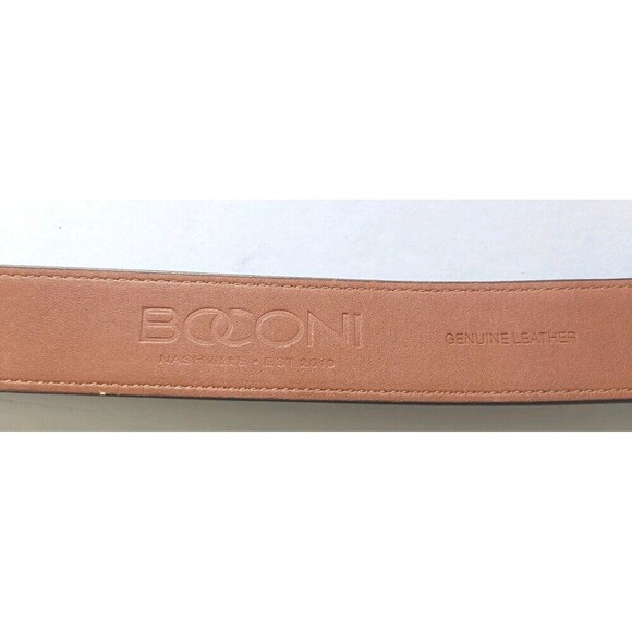 Boconi Mens Leather Dress Belt Dark Brown Size 34 Stretch Panel Dad Classic - Picture 4 of 12